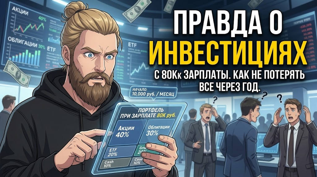 Инвестиционный портфель при зарплате 80000 рублей: 5 шагов, чтобы понять, куда вложить и что ожидать через год