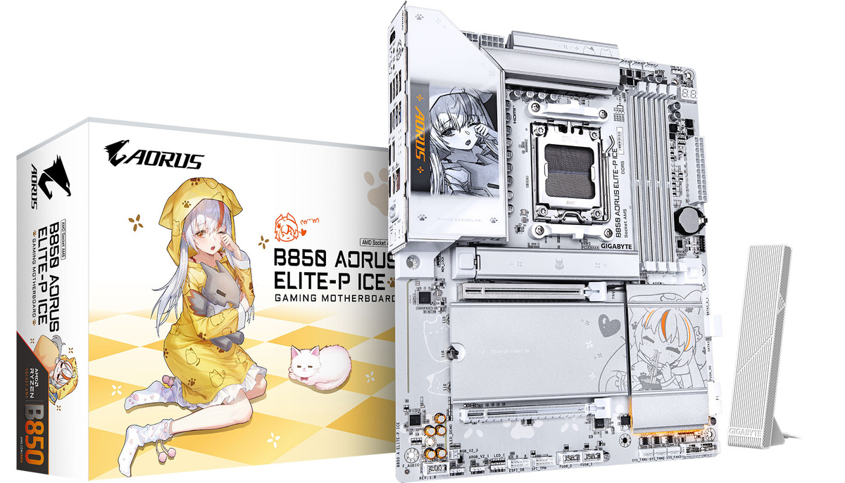    GIGABYTE выпустила белую материнскую плату на AM5 для любителей аниме