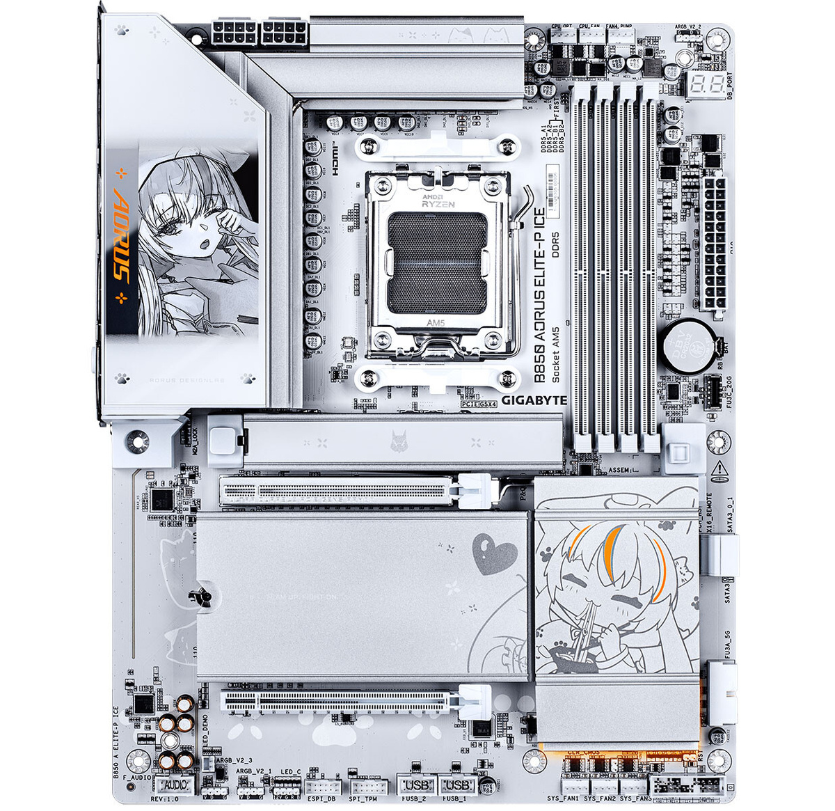    GIGABYTE выпустила белую материнскую плату на AM5 для любителей аниме