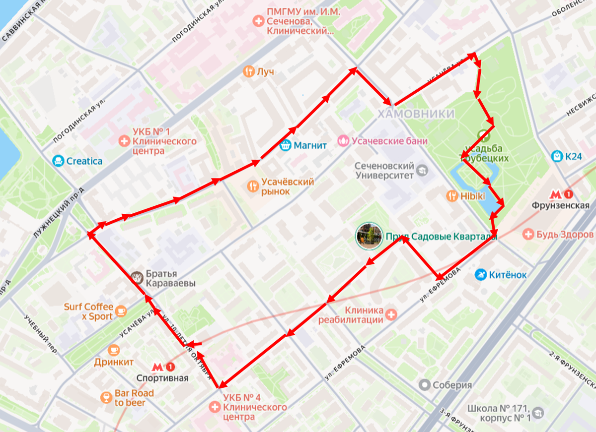 Схема маршрута.