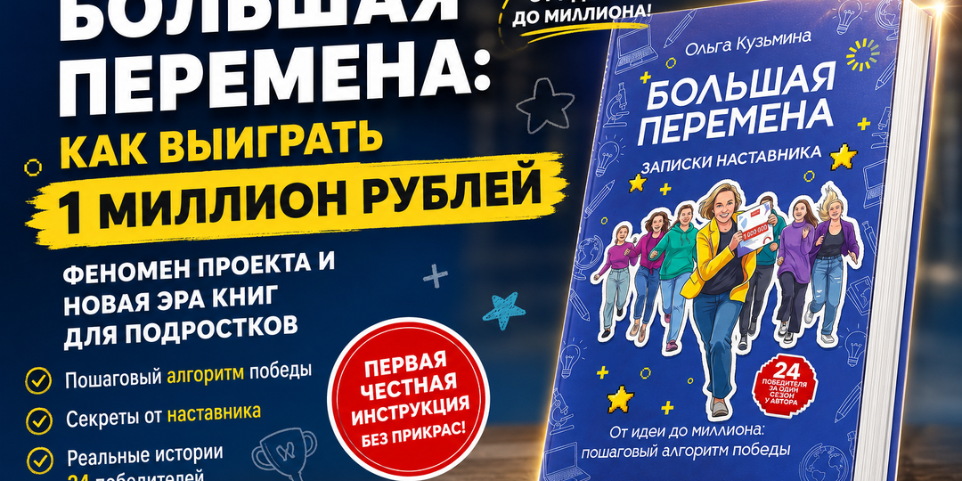 Книга «Большая перемена»: как выиграть 1 миллион рублей. Феномен проекта и новая эра книг для подростков