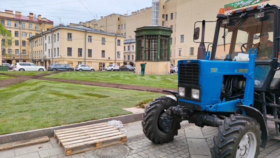   Обустройство зелёной зоны на 1-й Советской улице в Петербурге. Автор фото: Комитет по благоустройству Петербурга