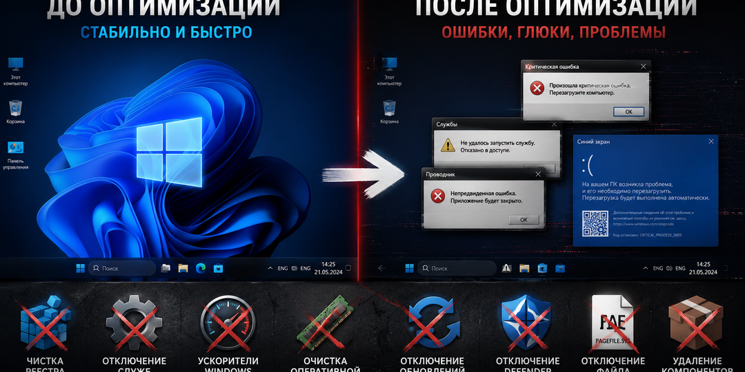 Никогда не оптимизируй Windows так
