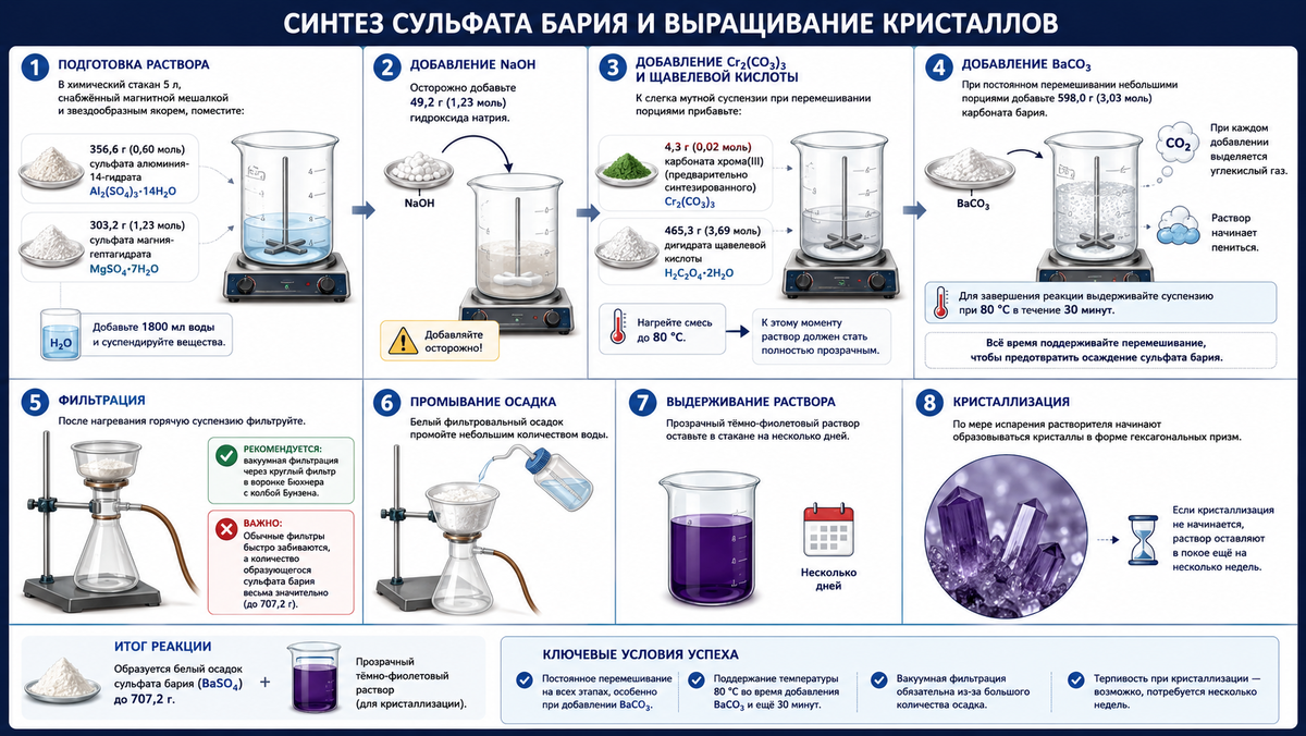 Памятка по синтезу NaMg[Al(C₂O₄)₃]·9H₂O