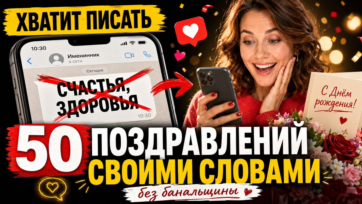 50 поздравлений своими словами