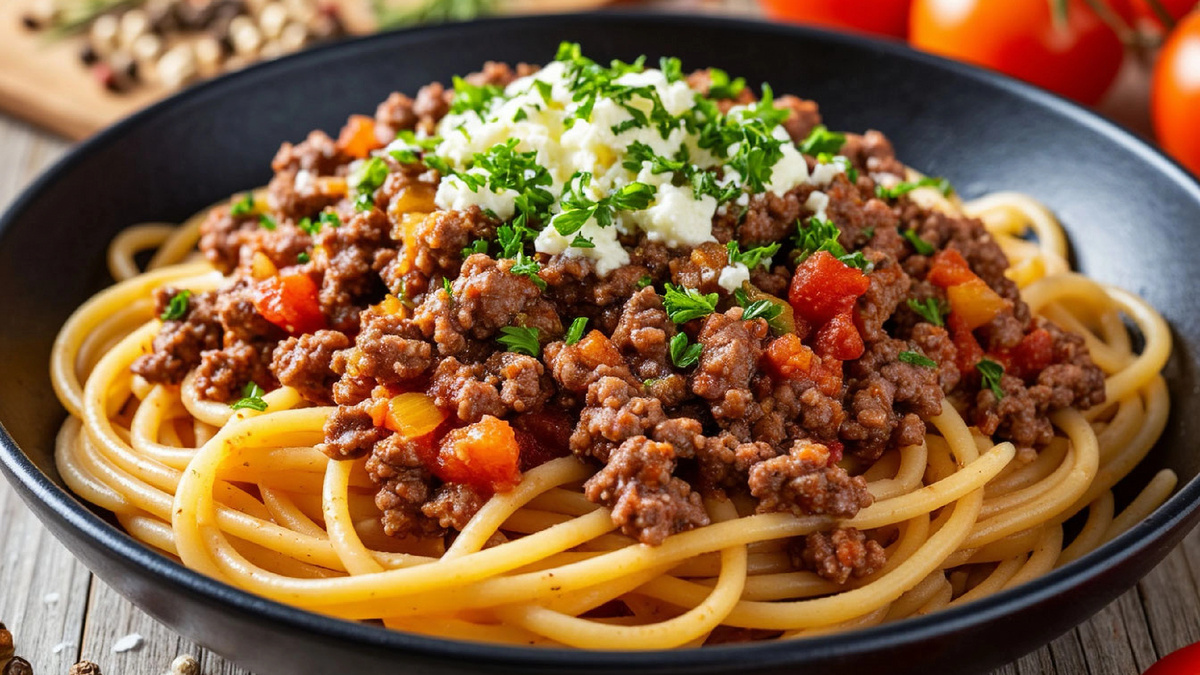 Классические макароны по флотски с мясным фаршем