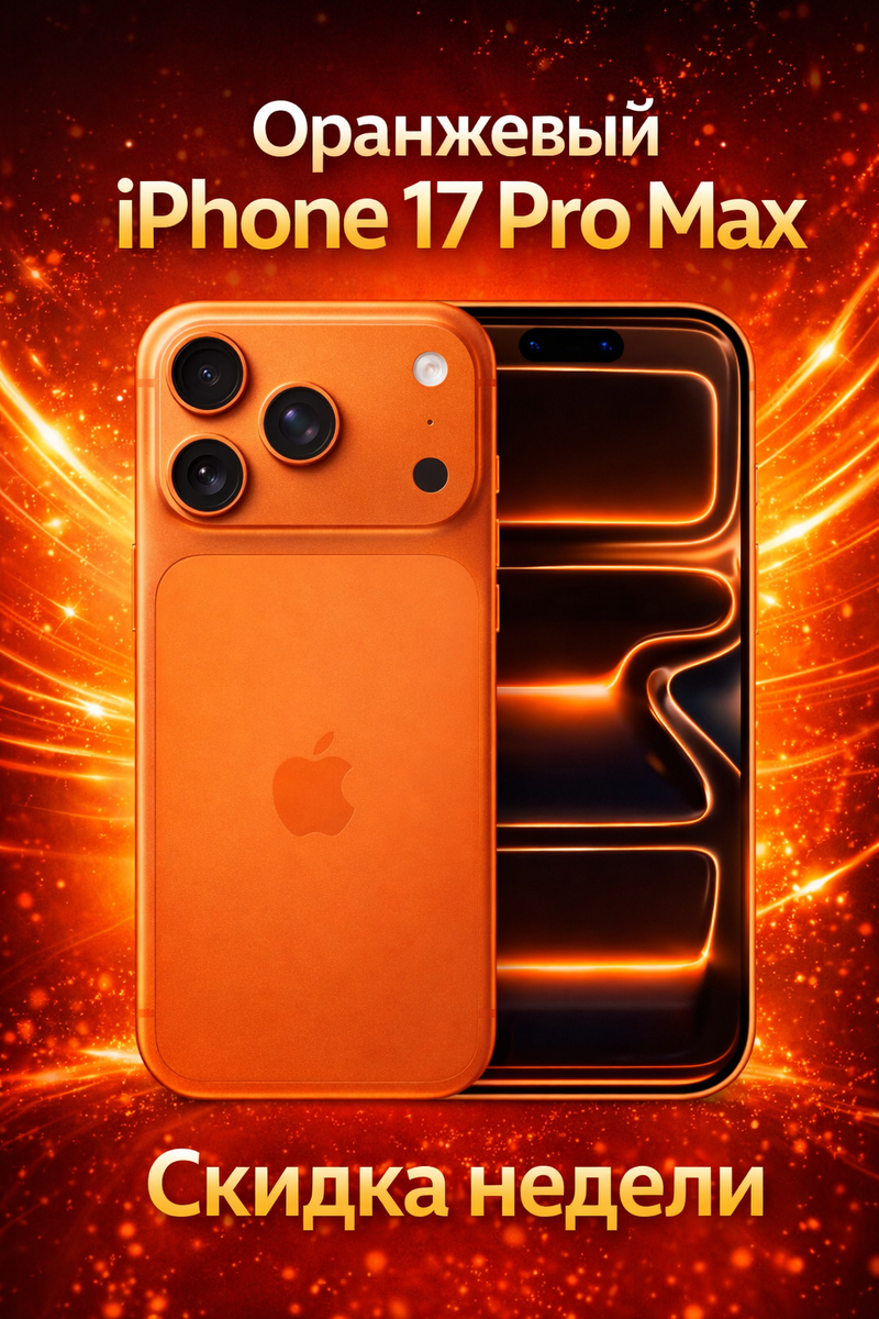 Apple iPhone 17 Pro Max 256 ГБ, eSIM, Оранжевый