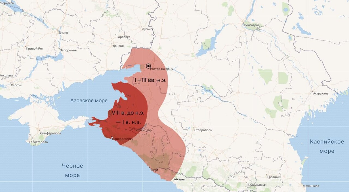 Расселение племён меотов по Причерноморью.