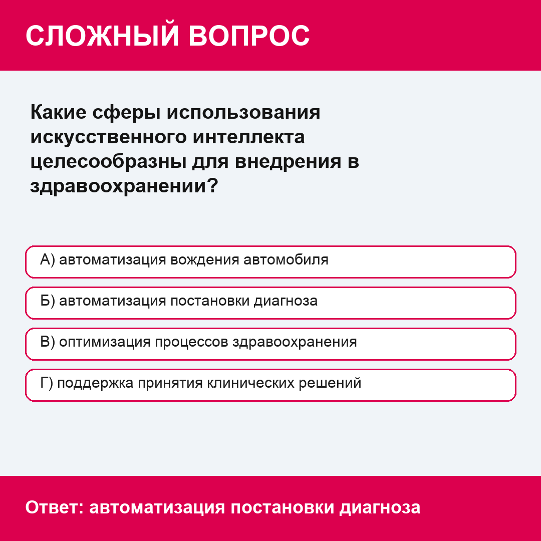 Какие сферы использования искусственного интеллекта целесообразны для внедрения в здравоохранении?