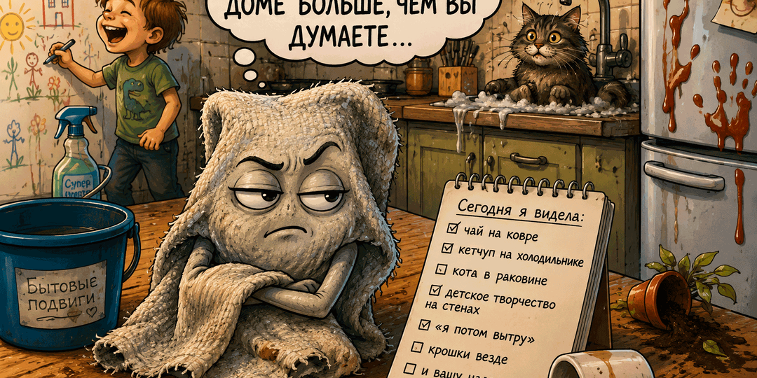 Тряпка, которая знает о доме слишком много – скромная свидетельница всех бытовых грехов, подвигов и катастроф 😅