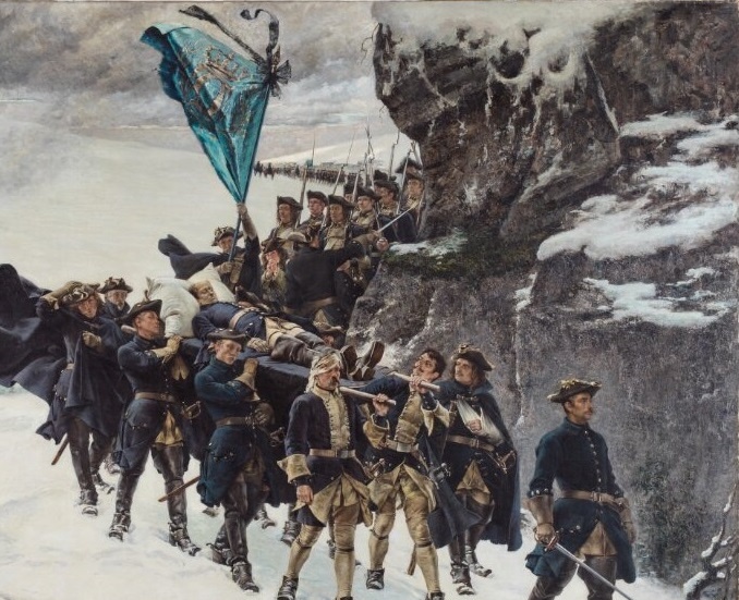 Траурная процессия с телом Карла XII, 1884 (худож. Густаф Седерстрём)