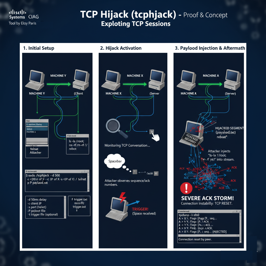 Как работает tcphijack из ciag-bgp-tools-1.00.tar.gz