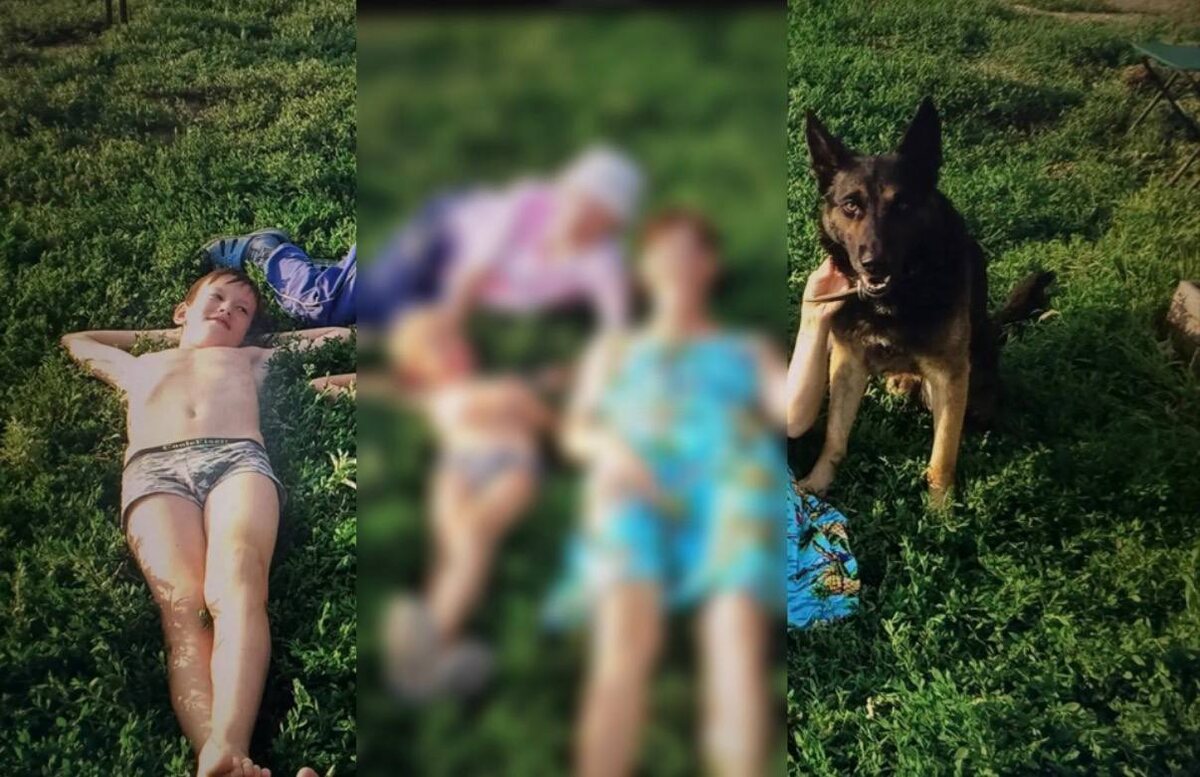 Муж слева, пес Рекс справа