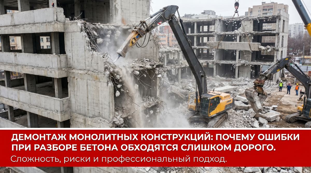 Демонтаж монолитных конструкций - СТРОЙКОНСЬЕРЖ