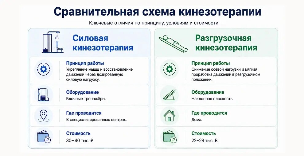 Два подхода к кинезотерапии: через нагрузку и через разгрузку
