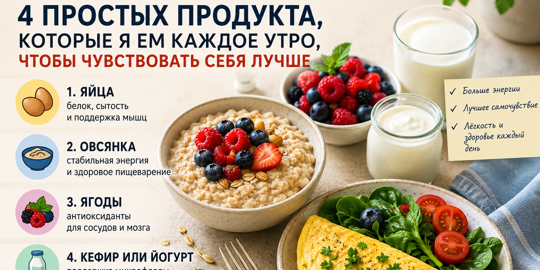 Ошибки завтрака после 50, которые крадут вашу энергию каждый день