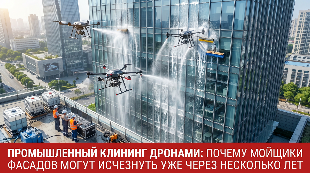 Дрон для мойки фасадов - СТРОЙКОНСЬЕРЖ