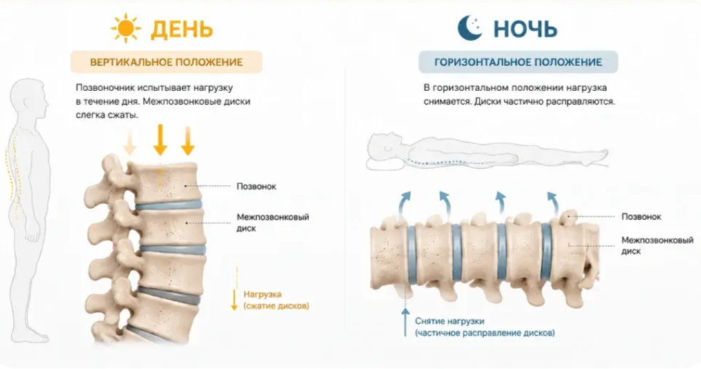 Почему ночью позвоночник не всегда успевает востановится