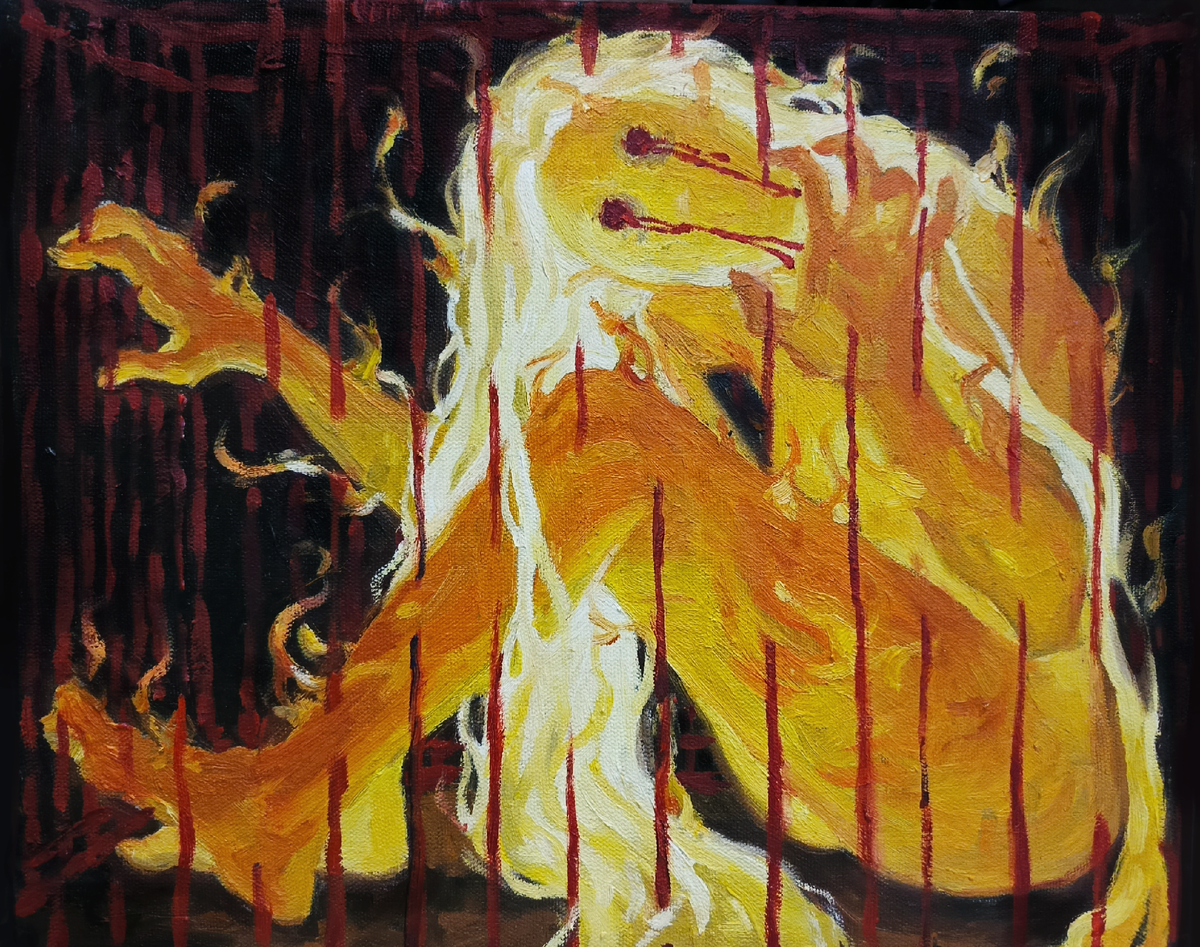 "Клетка" холст, масло 40×50см