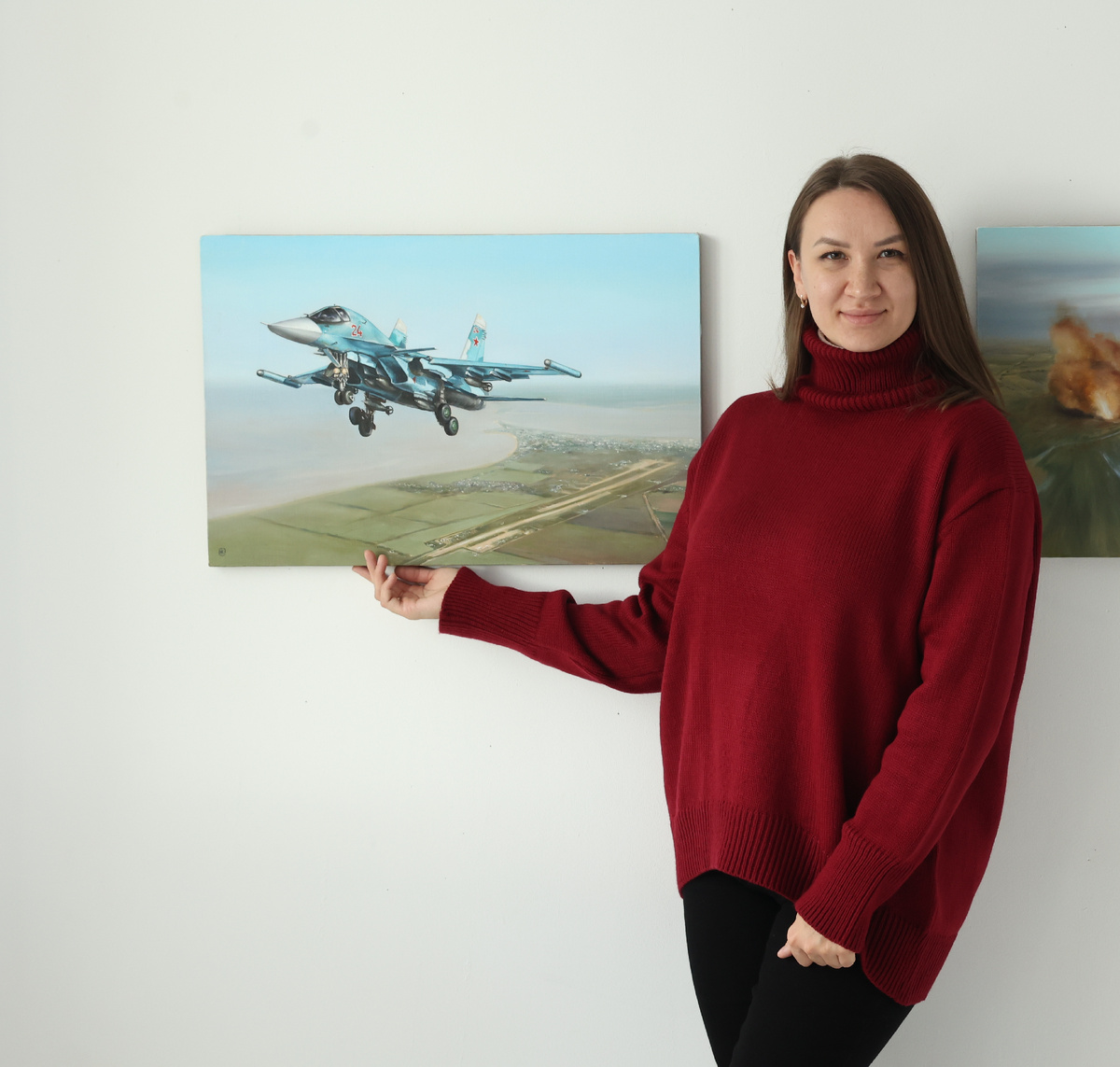 "Су-34 над Ейском", масло, холст, 40*50, 2025г.