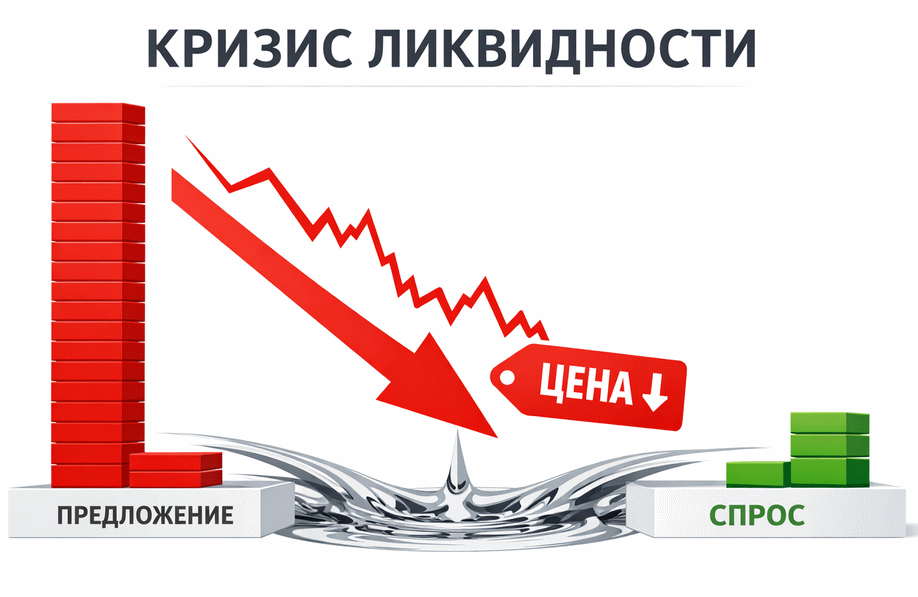 Кризис ликвидности и падение цены