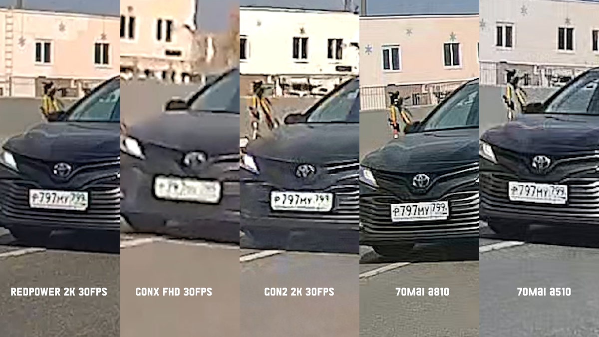 Перед нами один и тот же автомобиль Toyota Camry с номером Р797МУ 799, зафиксированный всеми пятью камерами в одинаковых условиях.