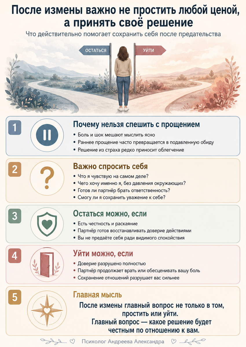 Почему после измены важно принять свое решение, а не простить любой ценой