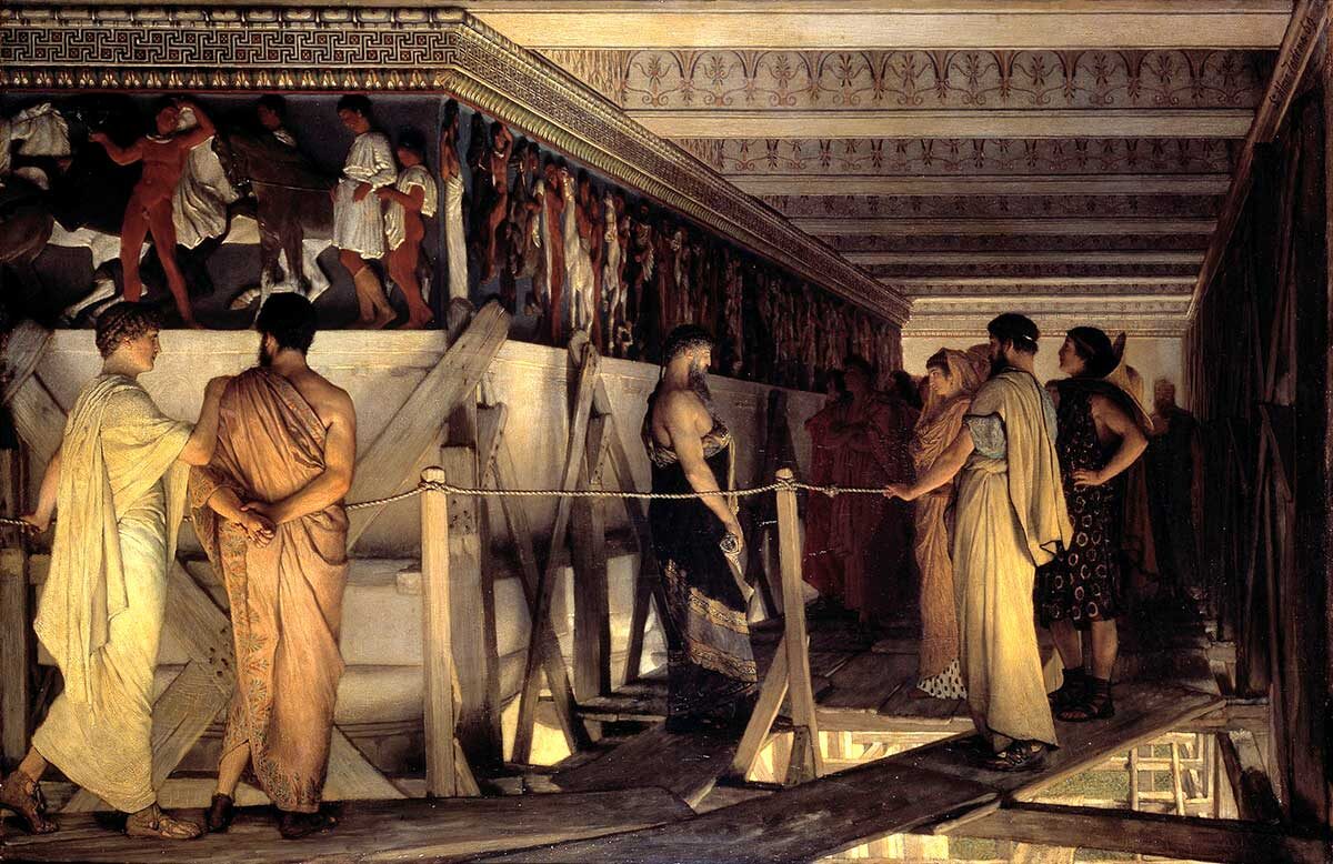 Картина Лоуренса Альма-Тадемы «Фейдий и фриз Парфенона» , 1868 год. Источник: Бирмингемские музеи.
