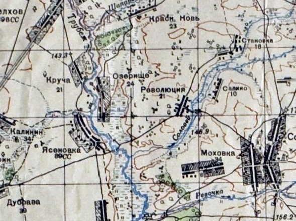 1932 год, фрагмент карты Соловьёвского сельсовета