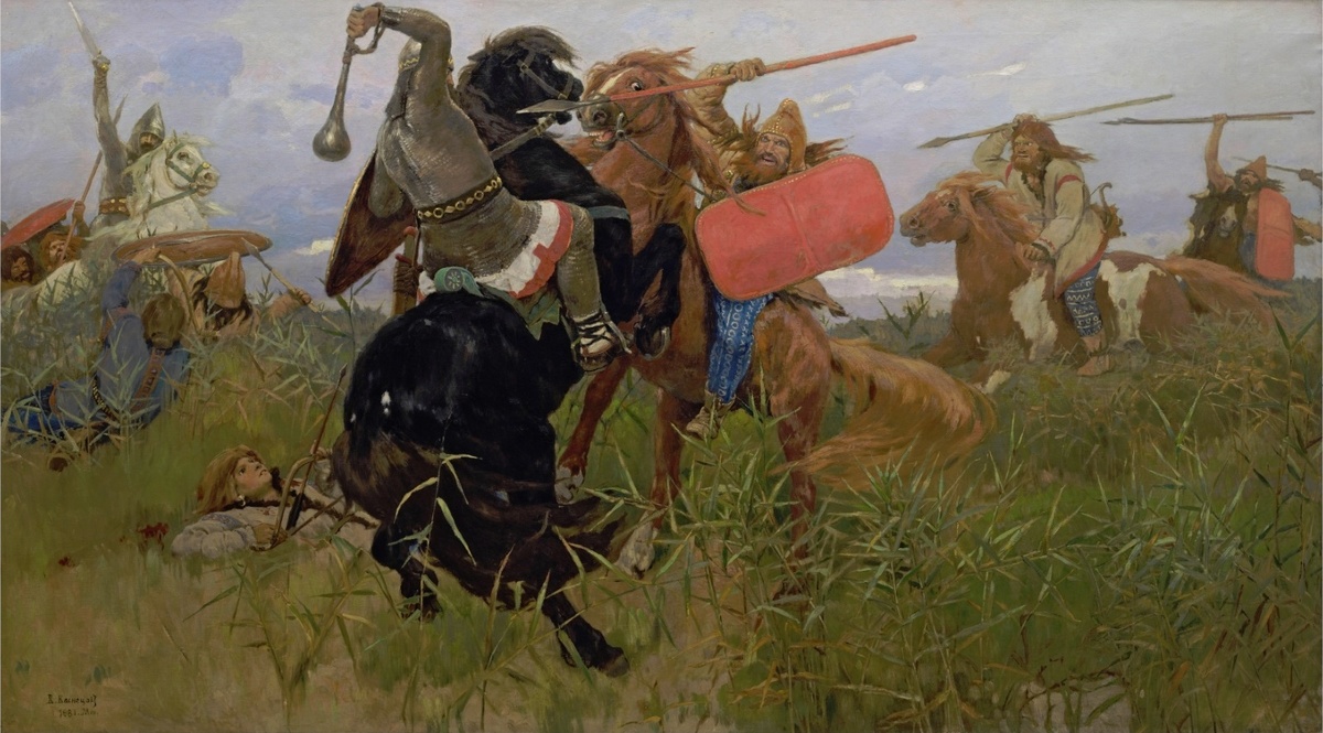 "Битва скифов со славянами". 1881Холст, масло. 161 × 295 смРусский музей, Санкт-Петербург