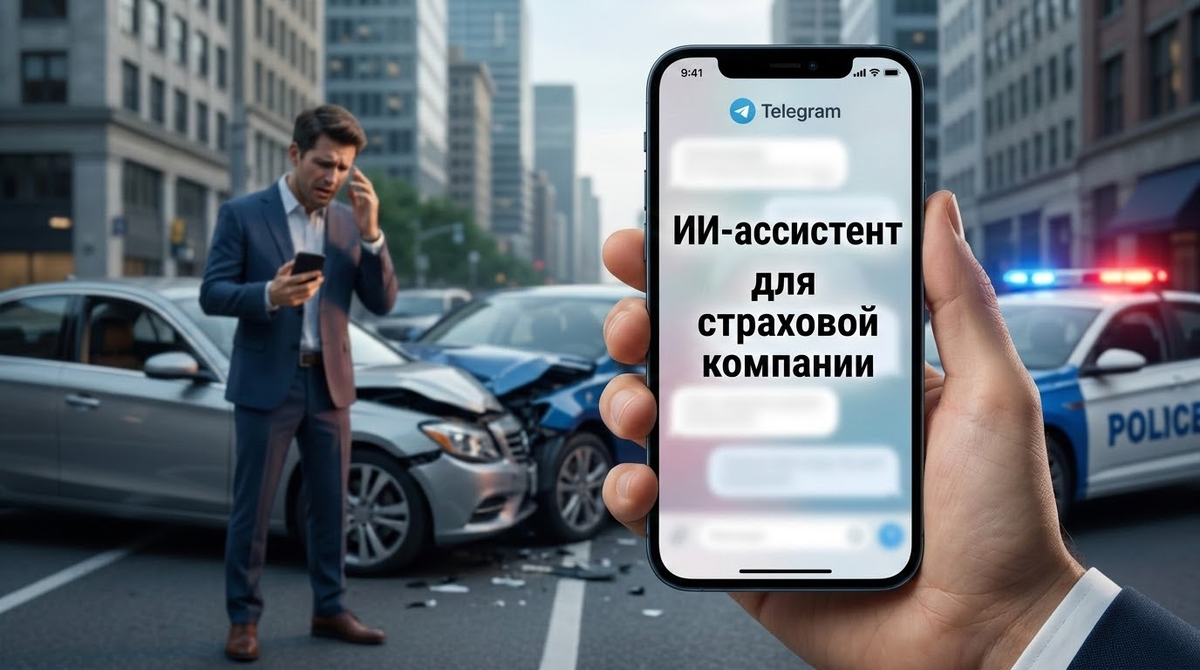ИИ-ассистент страховой компании принимает заявление о ДТП в Telegram, запрашивает фотографии повреждений и передает готовый пакет документов специалисту