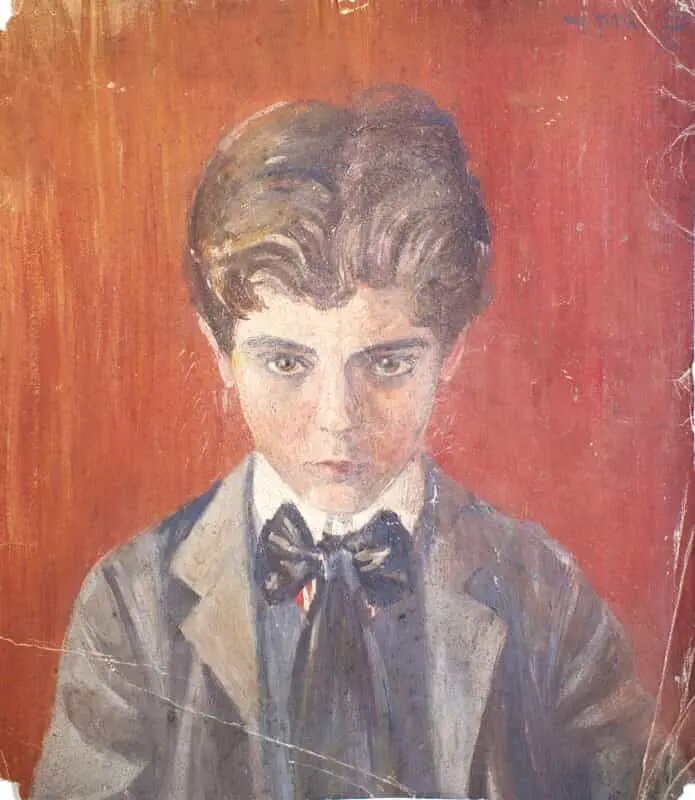 Автопортрет на красном фоне. Эгон Шиле. 1906