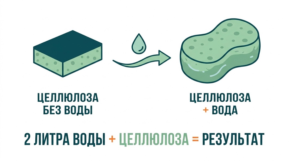 Вода без растительных волокон не создаёт объёма в кишечнике, не кормит микробиоту, не связывает желчные кислоты, не замедляет всасывание глюкозы