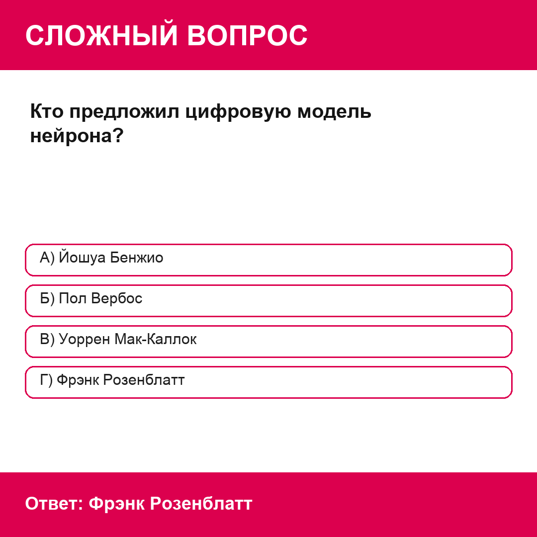 Кто предложил цифровую модель нейрона?