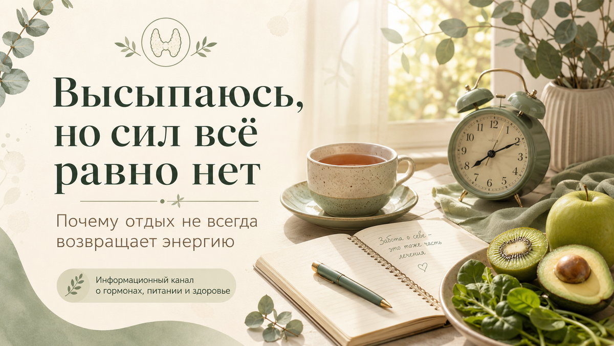 Высыпаюсь, но сил всё равно нет. Почему отдых не всегда возвращает энергию 🌿