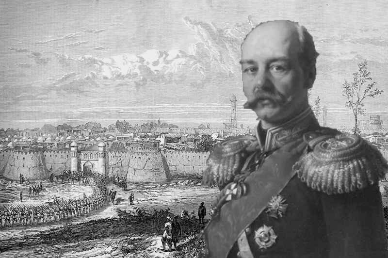 Константин Петрович фон Кауфман - генерал-губернатор Туркестана, командующий войсками Туркестанского военного округа. Под его управлением в Средней Азии была ликвидирована работорговля и рабство в Кокандском, Хивинским ханствое, а также в Бухарском эмирате