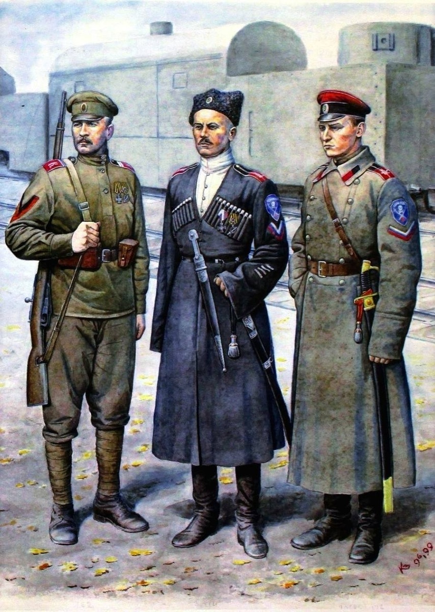 Чины корниловских частей Вооруженных сил юга России, 1919-1920 гг.

Художник: В. Куликов.