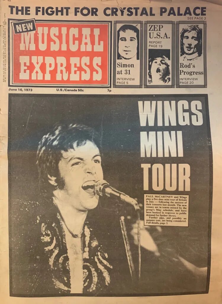 New Musical Express от 16 июня 1973 года