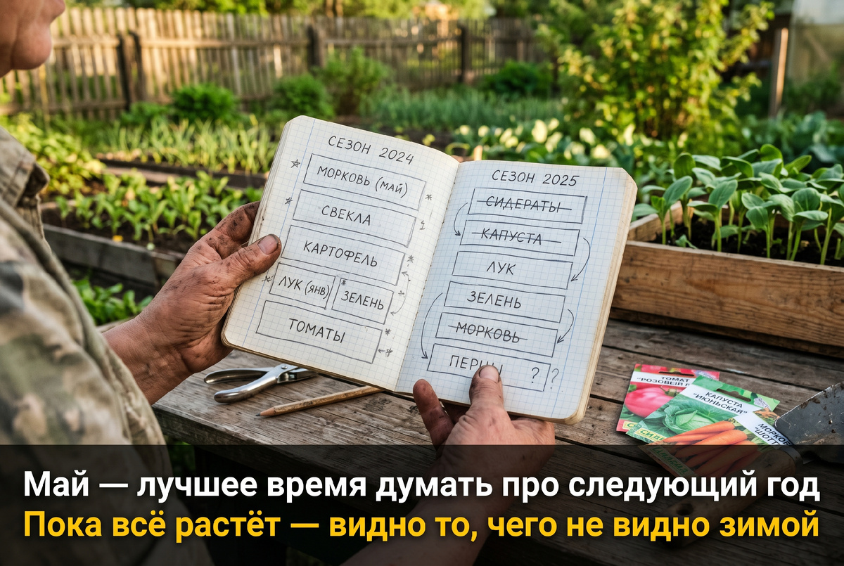 Тетрадка с двумя планами — этого года и следующего. Веду их параллельно с мая. К январю второй план уже почти готов, только корректирую по итогам осени.