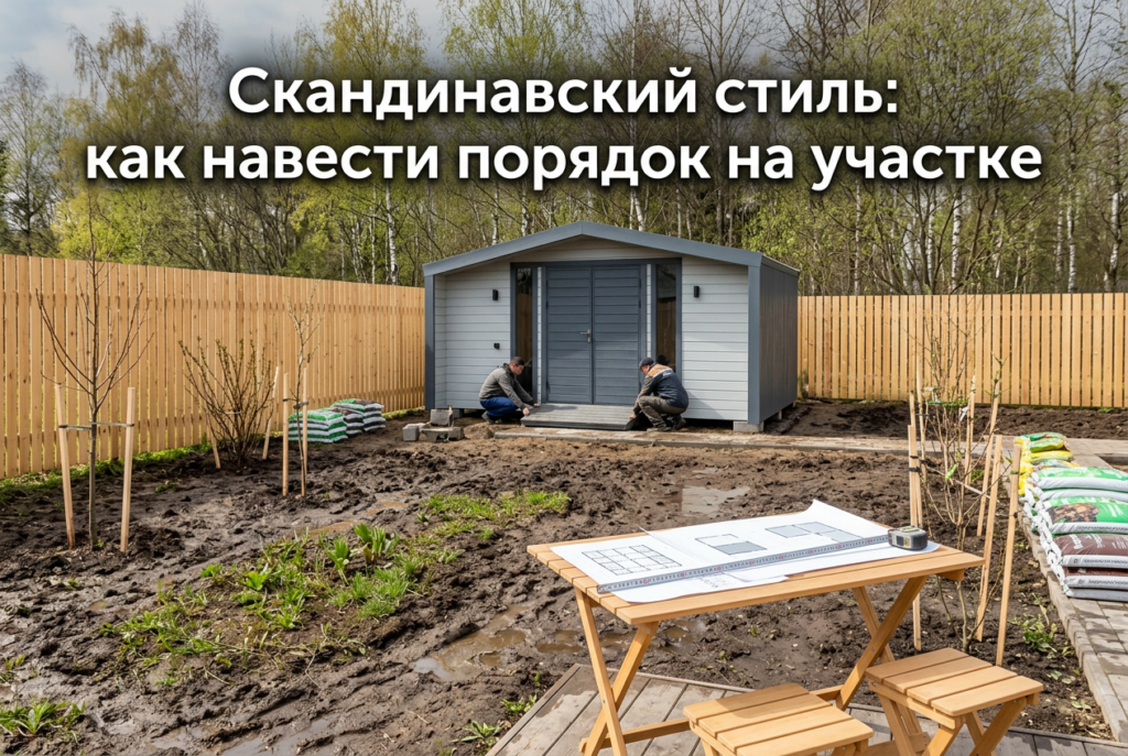   Скандинавский минимализм в ландшафтном дизайне: сочетание натурального дерева и строгого порядка. hozblock