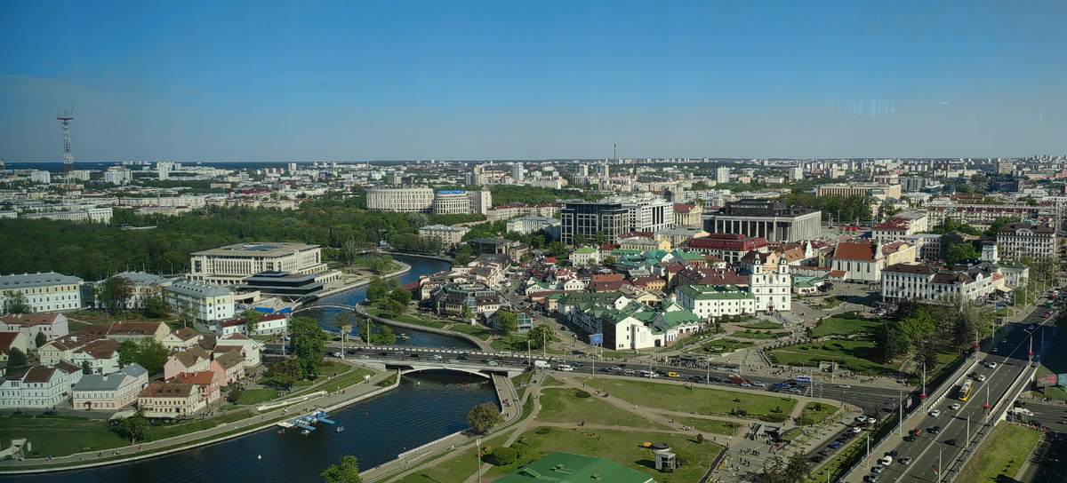 Панорама города из ресторана View в Минске