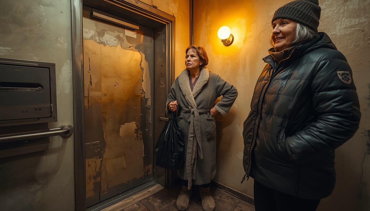 Встретились две соседки в подъезде