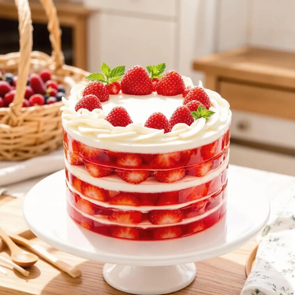 #клубничныйторт #желейныйторт #рецептторта #легкийдесерт #ягодныйторт