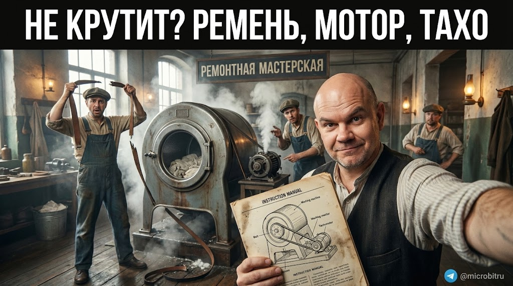    Обратите внимание на состояние ремня и мотора стиральной машины. as7