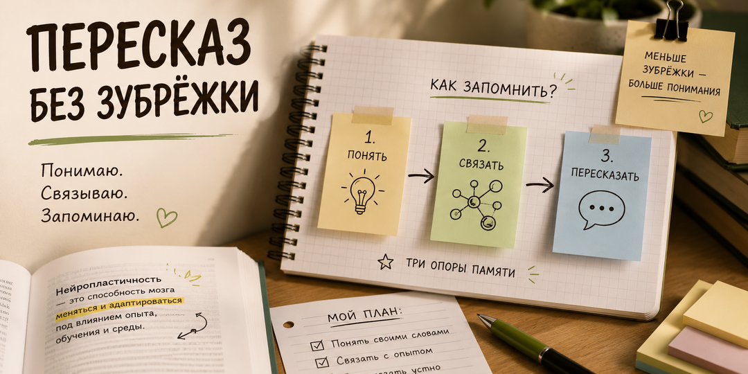 Как научить ребёнка пересказывать, а не зубрить текст слово в слово
