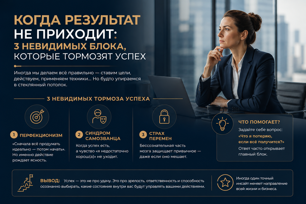 Когда результат не приходит: 3 невидимых блока, которые тормозят успех