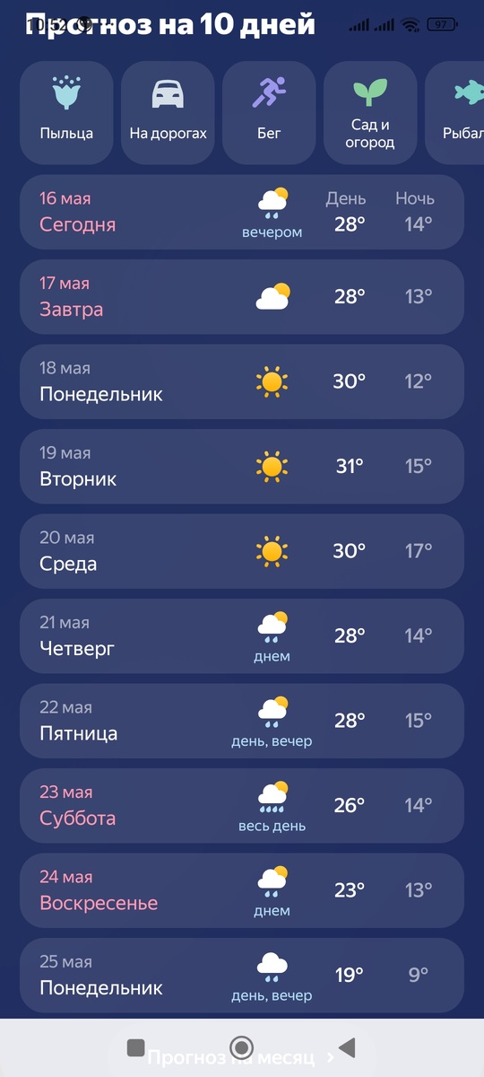 Кинула нас погода с дождём в субботу 16 мая. И в воскресенье. :D