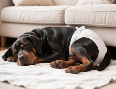 Ротвейлер в памперсах