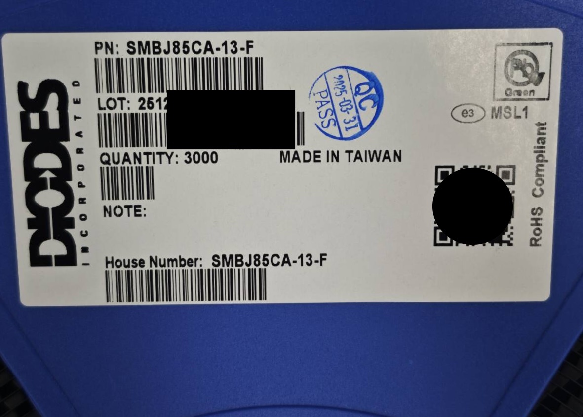 DIODES Series SMBJ85CA-13-F.