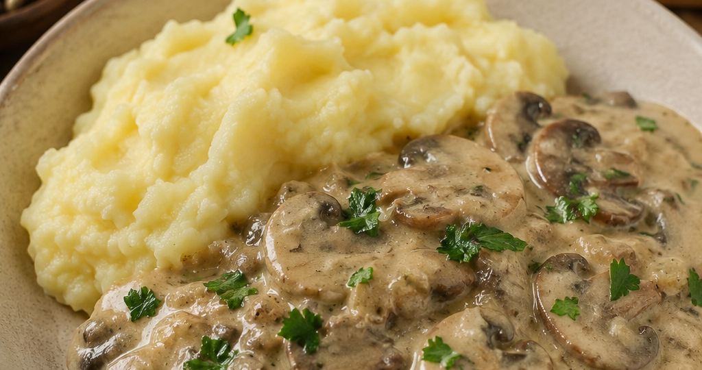 Грибная подлива из шампиньонов без мяса: густая, ароматная и подходит к любому гарниру